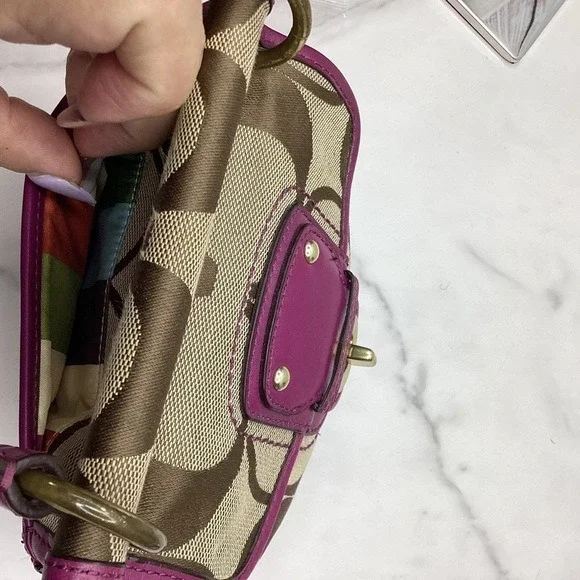 VINTAGE Y2K COACH HAND BAG‎ POPPY MINI WILLIS SIGNATURE CROSSBODY SHOULDER PURSE - Picture 8 of 16